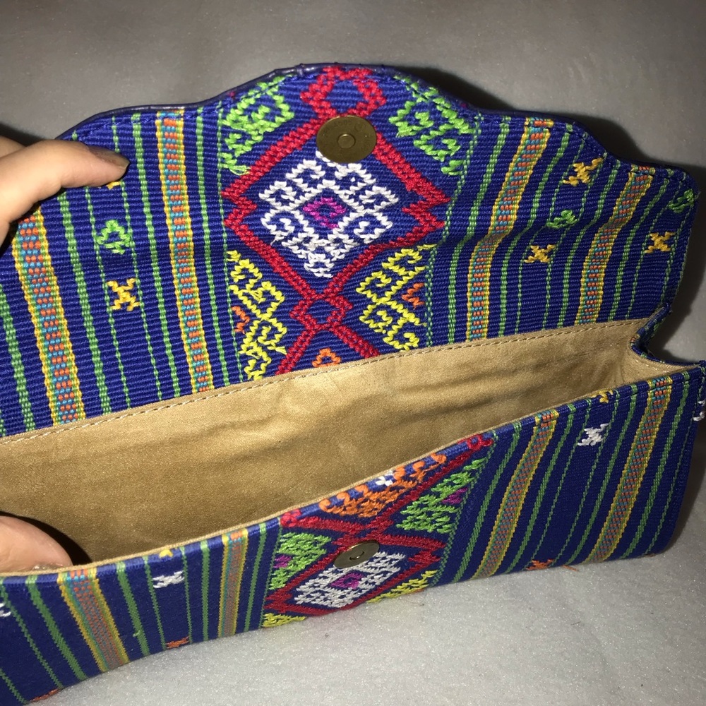 Brand New Genuine Leather Ethnic Clutch Purse - Picture 3 of 5